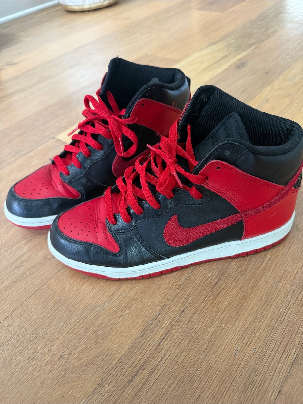 Nike Dunk High Black Red “Bred” Sneakers Men’s - Picture 3 of 7